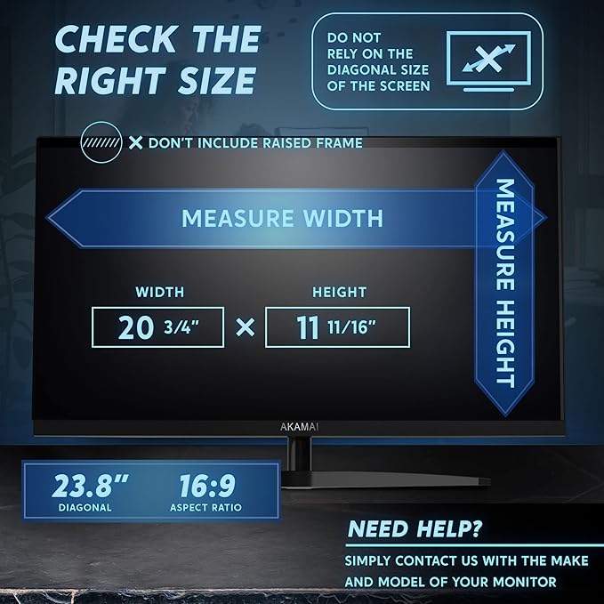 Akamai Office Products 23.8 inch Monitor Anti Glare Screen – Anti-Glare, Anti-Scratch, Blocks 96% UV Blue Light Protection – Matte Gloss Finish (23.8" Widescreen (16:9), Anti-Glare)