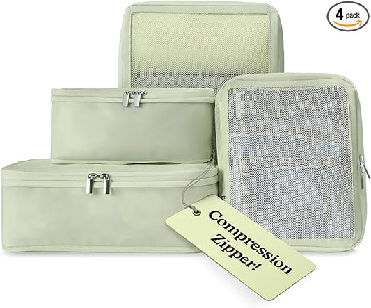 Vandel Space-Saving Compression Packing Cubes for Women, Men, Compressible Carry On Suit Case Organizer Luggage Packing Cubes for Travel Organizer Bags for Luggage and Backpacks, Suitcase Cube