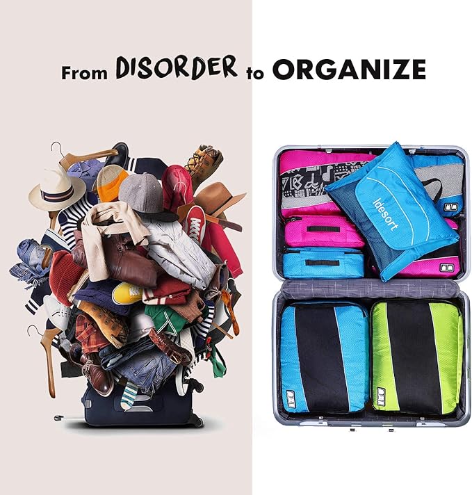 Packing Cubes Luggage Bags Organizer Durable Travel Accessories With Clothing Label