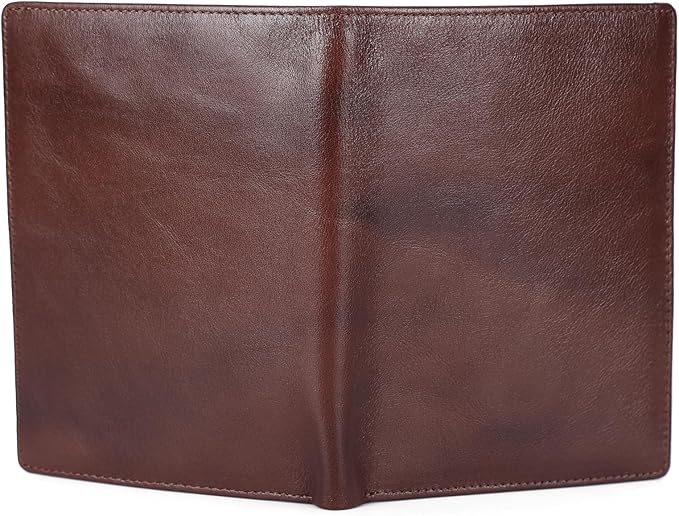 Polare Luxury RFID Blocking Leather Passport Holder Travel Wallet For Men and Women (Coffee)