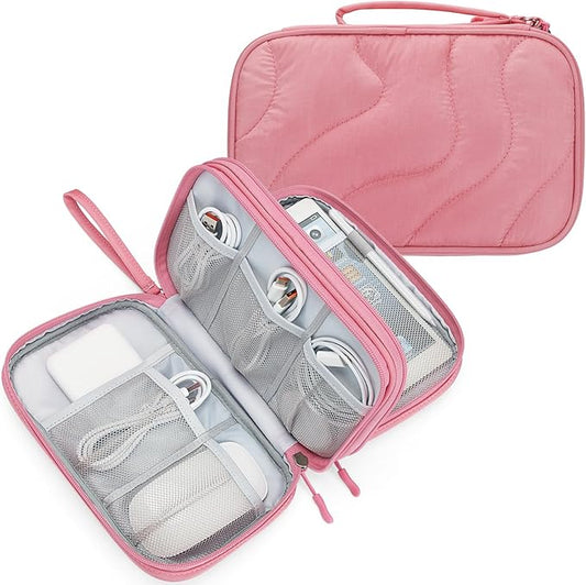 Skycase Tech Pouch - Lightweight Electronics Organizer Travel Case, Double Layers Travel Cable Organizer, All-in-One Storage Bag for Charger, Cord, Phone, Flash Drive, Accessories
