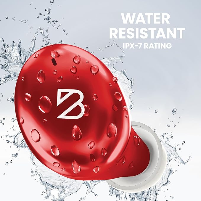 Back Bay Audio Tempo 30 Wireless Earbuds for Small Ears - Award-Winning Sound, Sweatproof Bluetooth Earbuds, Comfortable Ear Buds for Women, Red Earphones Small Ear Canals, Long Battery Headphones