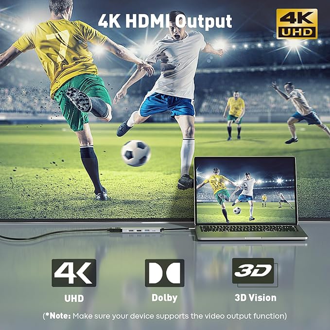 Reborn USB C Hub 5-in-1 for MacBook Pro/Air, 4K HDMI Multiport Adapter with 100W Power Delivery, 3*USB A Data Ports, USBC Dongle for Dell, HP, ASUS, Acer and Other Type C Laptops