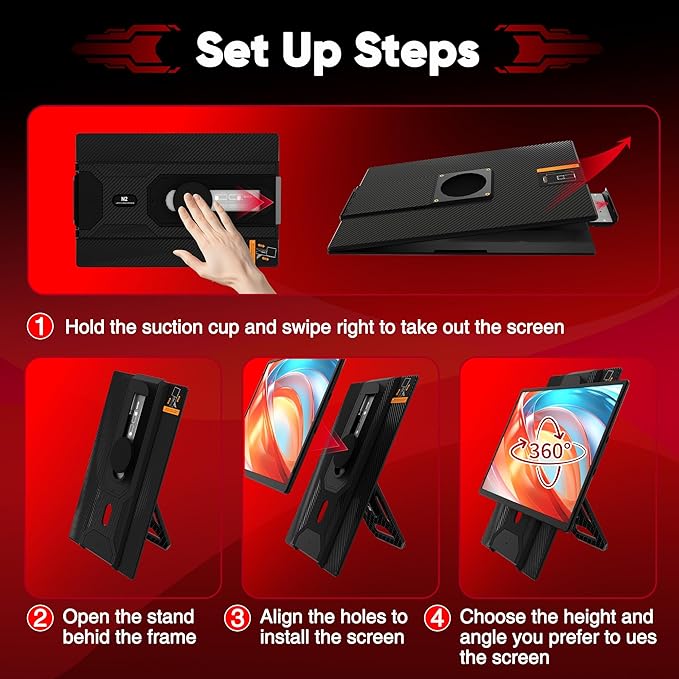 Laptop Screen Extender Portable Monitor, Dual 16.1" 1080P FHD IPS Screen, Detachable Monitor Extender for Laptop, Fit for 13-17" Laptops, Compatiable with Windows/Mac/Chrome/Android