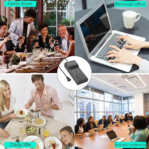 i Phone 16 15 Charger Fast Charging，USB Multi Device Charging Station USB Charger 10 Ports 4A-6C Power Hub with Smart Plug Charging Stand Compatible with iPhone 15, iPod, Galaxy S Smartphones