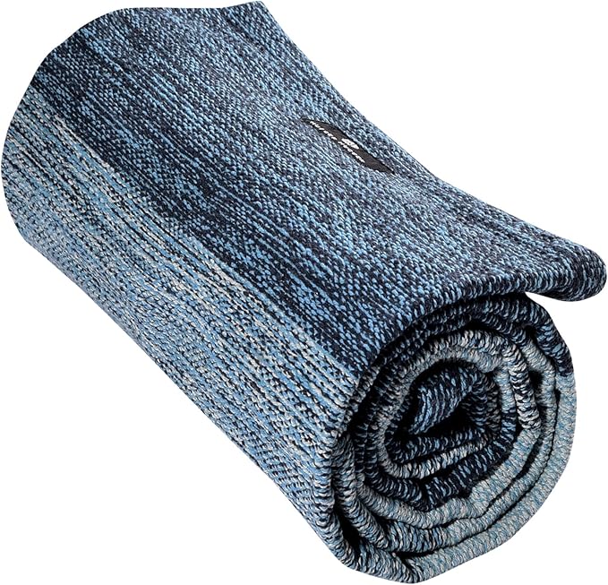 Hugger Mugger Cotton Yoga Rug - Absorbent, Grippy Tight Weave, Ashtanga and Hot Yoga Rug, Helps with Slippery Hands and Feet