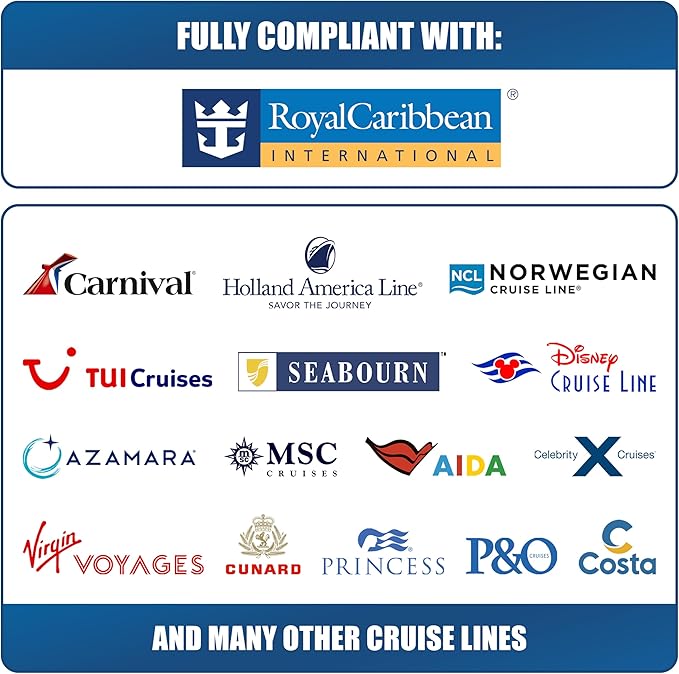 Cruise On Universal Travel Adapter, Cruise Approved (Incl. Royal Caribbean, Disney) - International Power Adapter [2 USB-C, 2 USB, AC] World Travel Plug Adapter Converter - USA, Italy, Europe, Asia