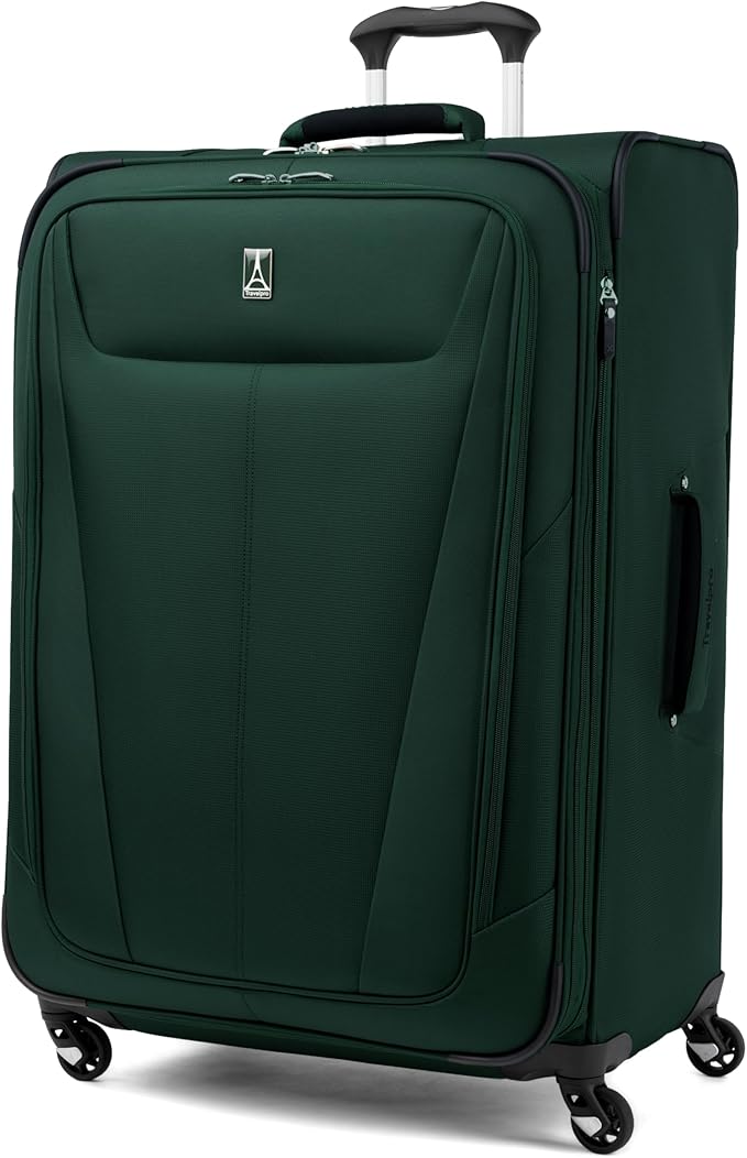 Travelpro Maxlite 5 Softside Expandable Luggage with 4 Spinner Wheels, Lightweight Suitcase, Men and Women, Forest Green, Checked-Large 29-Inch