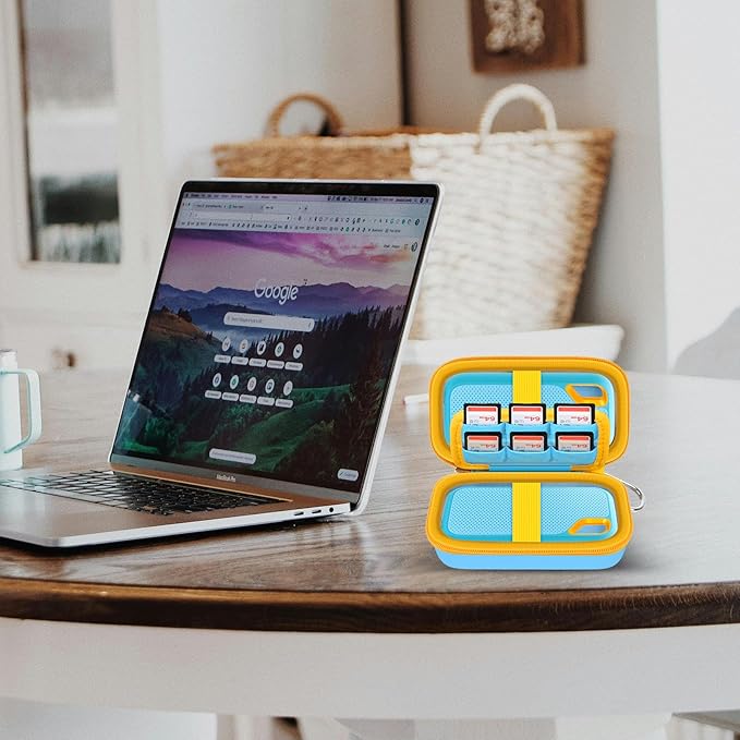 Case Compatible with SanDisk Extreme Pro/for SanDisk Portable SSD 1TB 2TB 4TB 500GB/ for Crucial X9 X10 Pro External Solid State Drive, Travel Storage Bag for 2 SSD and SD Card- Sky Blue (Box Only)