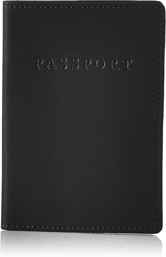 Royce Leather RFID Blocking Passport Travel Document Organizer in Leather, Black 2, One Size
