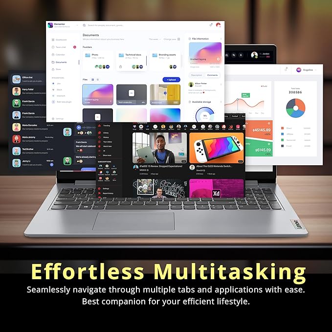 Lenovo Ideapad 1 15.6" HD Anti-Glare Laptop, Intel Celeron N4500, 12GB RAM, 672GB Storage(512GB SSD+160GB Docking Station Set), Intel UHD Graphics, Num Pad, Webcam, Win 11s, Grey