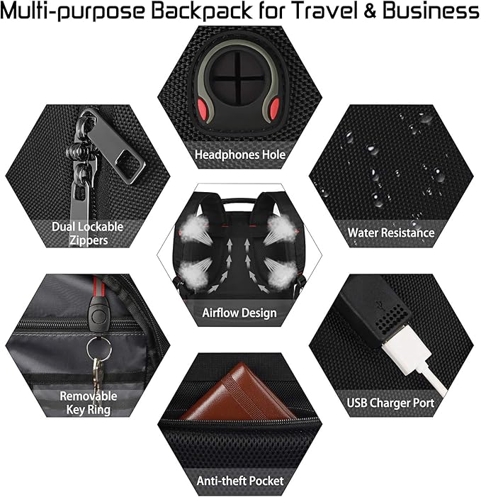 Mogplof 18.4 Laptop Backpack Men Women, 55L Extra Large Laptops Backpack with USB Charger Port,TSA Friendly Flight Approved and RFID Anti-theft Pocket,Water Resistant Suiltable for Traveling&Business