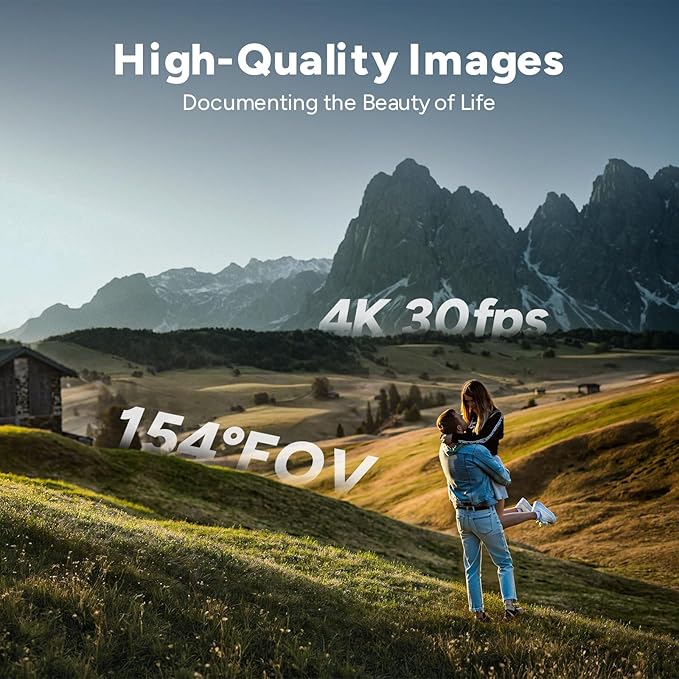 SJCAM C300 Standard Combo,4K Pocket Action Camera,7Hour Power,6-Axis Stabilization,Dual-Touch Screen Body Camera for travel,sport,blog,Waterproof,Youtube Live Streaming,Magnetic Werable,64G card,White