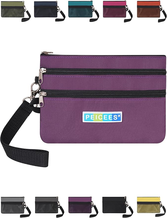 Peicees World Travel Essentials Currency and Passport Organizers Cash Cards Tickets Holder RFID Blocking Wallet, Purple