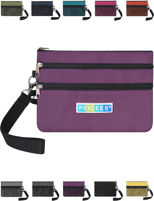 Peicees World Travel Essentials Currency and Passport Organizers Cash Cards Tickets Holder RFID Blocking Wallet, Purple