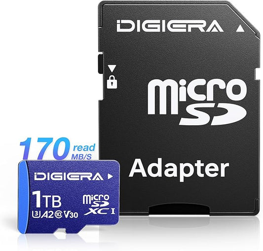 1T LT100 microSDXC UHS-I Memory Card with Adapter - up to 170MB/s, C10, U3, V30, 4K, A2, Micro SD Card for Smartphones, Tablets, Cameras, Gaming Consoles, and Drones (1 Pack)