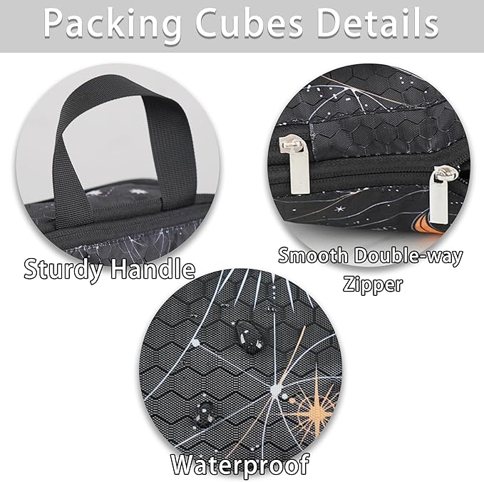 8 Pcs Compression Packing Cubes Travel for Suitcases, Waterproof Luggage Organizer Washable Storage Bags Set for Backpack Travel- Packaging Cubes for Carry-Ons and Storage