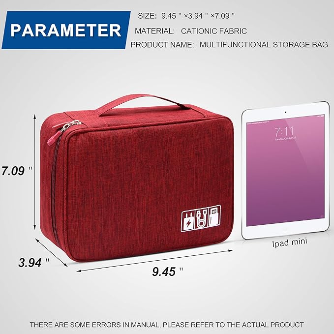 VOCUS Electronics Organizer Travel Cable Organizer Bag for Electronics Accessories, Portable Tech Carring Large Storage Case for Charger, Cord, Power Bank, Hardware