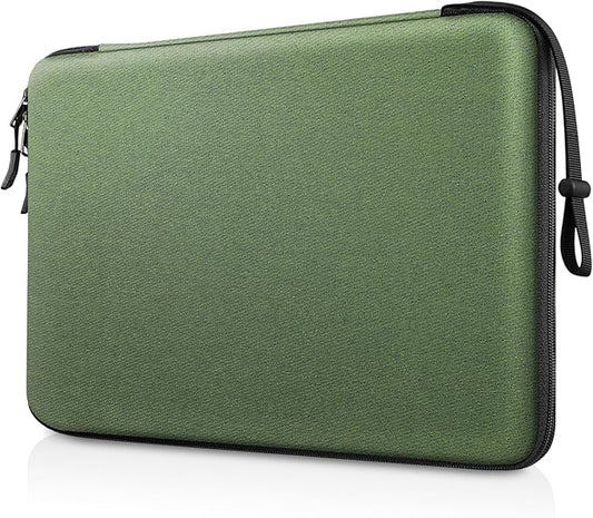 FINPAC 14-inch Hard Laptop Sleeve Case Compatible with Acer Chromebook Lenovo, HP, Dell, Acer Laptop Notebook Ultrabook, Water-Resistant Shockproof Computer Bag, Olive
