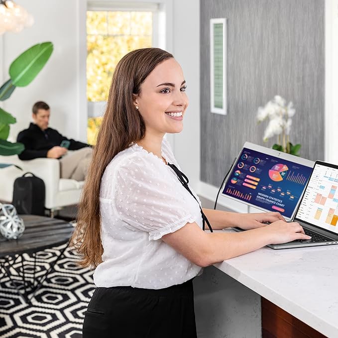 SideTrak Swivel 14" Portable Monitor - Laptop Screen Extender with Patented Swivel Hinge, Dual FHD Display, USB-C & HDMI, Dark Gray