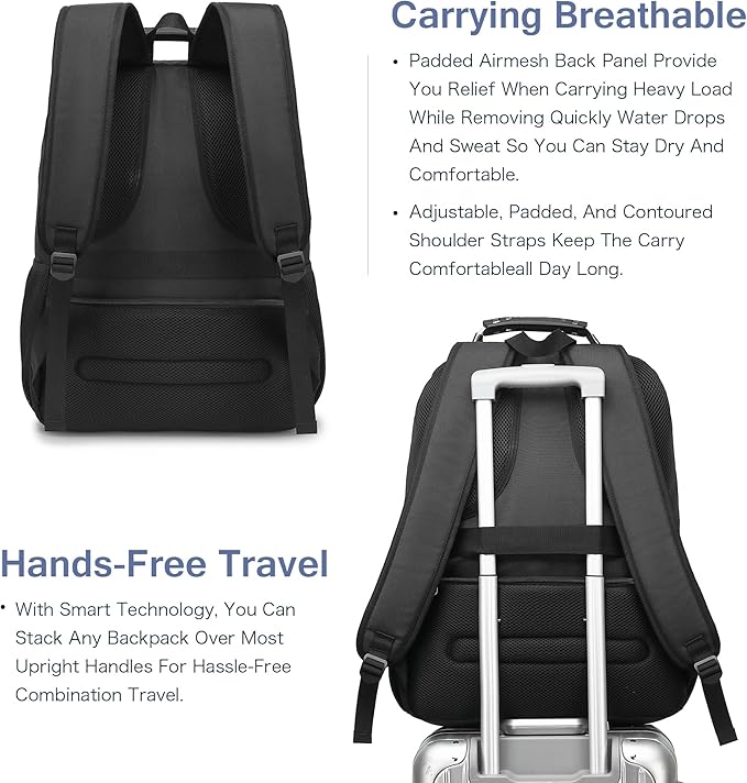 Extra Large Laptop Backpack for Men,37L Gaming Laptop Backpack,18.4Inch Travel Backpack with USB Charging Port, Business Flight Approved -Big Capacity Computer Bag College Bookbag, Black Black