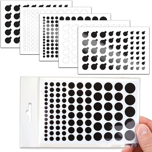 BLOCKED Stackable Webcam/Camera Vinyl Covers | 456 Low-Tack Restickable Webcam Stickers | Multi Finishes, Colors, & Sizes | 6-Pack Variety