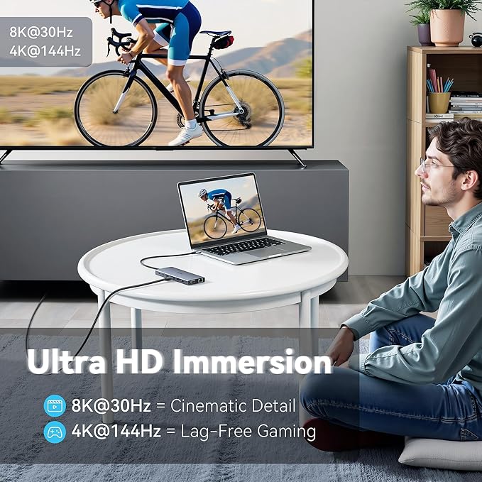 USB C Docking Station Dual Monitor for Dell HP, Laptop Docking Station 3 Monitors 15-in-1 USB C Hub Dock with Dual 4K HDMI+8K DP +VGA+6USB Ports+PD+Ethernet+SD/TF+Audio,USBC Adapter Dongle for Lenovo