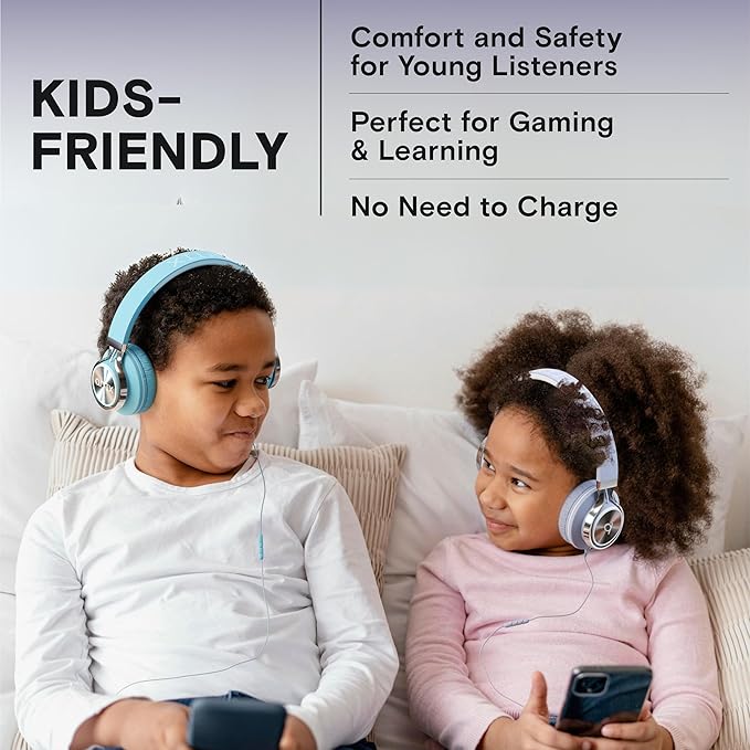 ARTIX CL750 On-Ear Headphones Wired with Mic and Volume Control — Noise Isolating Corded Over Ear Headphones with Microphone for Laptop and Computer, Plug in Headset with Cord (Aux Jack 3.5mm)