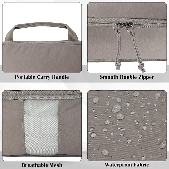 Large Compression Packing Cubes for Travel Accessories, 2 Set Compression Bags Travel Cubes for Packing Suitcase Luggage Organizer Bags Set, Khaki