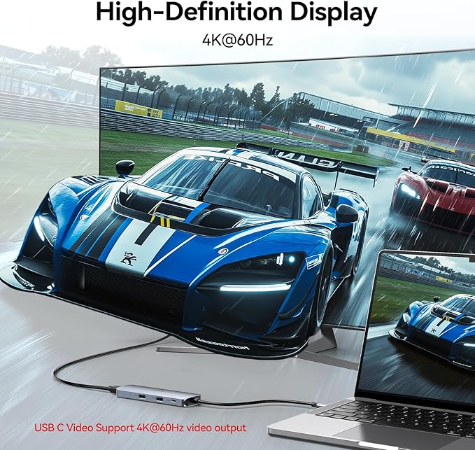 USB C Video Docking Station Dual Monitor, USB C Dongle, Laptop Docking Station with 4K HDMI, 3 USB 3.0,SD Card Reader,100W PD Charging USBC Hub Multiport Adapter, Laptop Dock for HP/Dell/ASUS