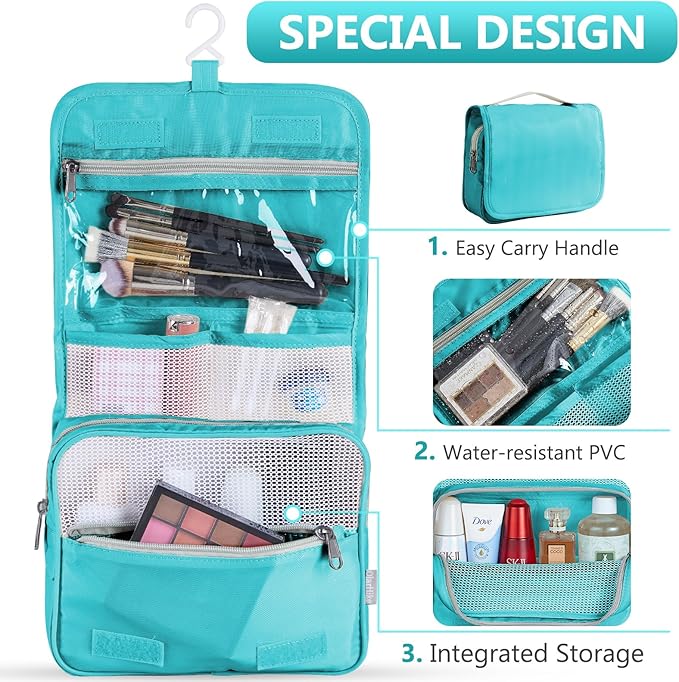 8 Set Packing Cubes for Travel, Gifts for Women Mom,Anti-Tearing Suitcase Organizer for Luggage with Shoe & Hanging Toiletry Bag,OlarHike Vacation Essentials & Accessories for Cruise Ship,Teal