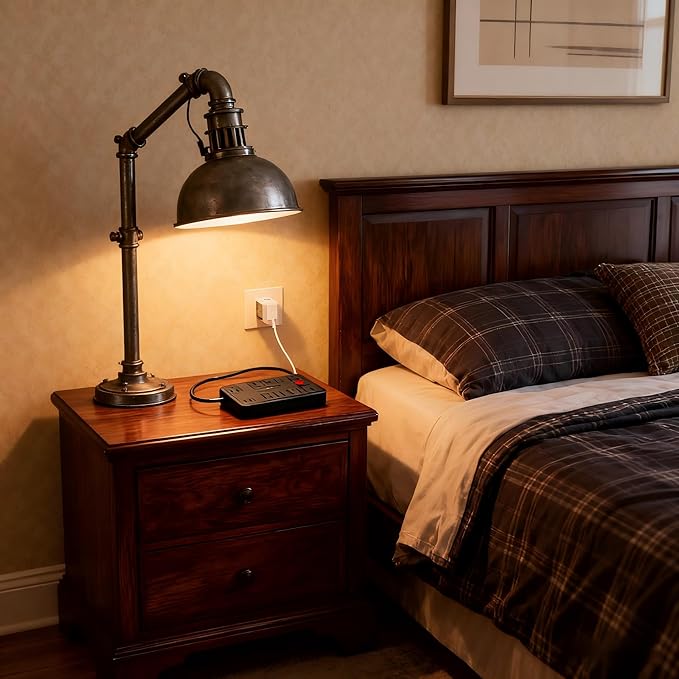 Surge Protector Power Strip with 10 Widely-Spaced Outlets & 6 USB(2USB C) Ports, 10ft Flat Plug Extension Cord Wall Mountable, Desktop Charging Stations for Home Office Bedroom Kitchen