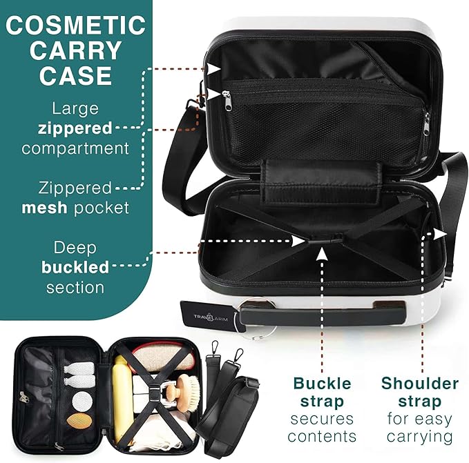 Luggage Sets 3 Piece, 22 Inch Carry on Luggage and 24 Inch Suitcases with Wheels Spinner, Durable Hard Shell Suitcase Set, Expandable Travel Suitcase, White