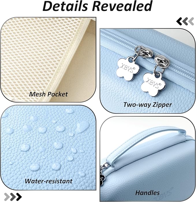 Charger Case for Macbook, Portable Tech Electronic Organizer Bag,Travel Storage Pouch for Laptop Accessories, MacBook Power Adapter, Charging Cords, USB Drives, Power Bank (Blue, XL)