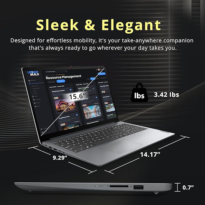 Lenovo Ideapad 1 15.6" HD Anti-Glare Laptop, Intel Celeron N4500, 12GB RAM, 672GB Storage(512GB SSD+160GB Docking Station Set), Intel UHD Graphics, Num Pad, Webcam, Win 11s, Grey