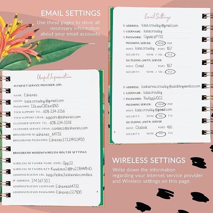 PLANBERRY Password Book Premium – Small Internet Address Organizer with A-Z Tabs – Pocket Website Password Keeper with Alphabetical Tabs – 4.7x5.7″, Hardcover (African Terracotta)