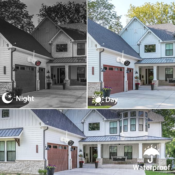 Hiseeu 3MP Wireless Security Camera System with 12 Outdoor Cameras, 16CH WiFi NVR, Color Night Vision, Spotlight & Siren, 2-Way Audio, 3TB Hard Drive, 24/7 Recording, Home Surveillance Kit