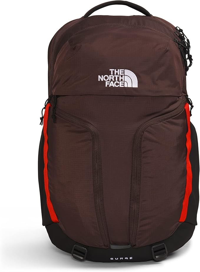 The North Face Surge Commuter Laptop Backpack, Coal Brown/Fiery Red/TNF Black, One Size