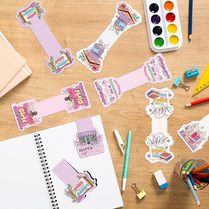 Funny Reading Magnetic Bookmark - 8Pcs Books Flower Book Mark Magnets Fun Cute Bookmarks Magnetic Books Hot Girls Page Clip Gift for Women Bookish Book Lover Students Teacher Office