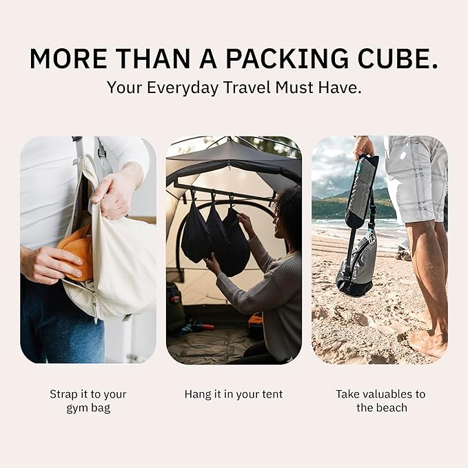 trtl Packing Pods, Coconut - Packing Cubes for Travel - Organizer Bags for Luggage to Maximize Space in Suitcase - Travel Packing Organizers - Includes Carry Strap - Comes with 3 Cube Sizes - 3 Pack