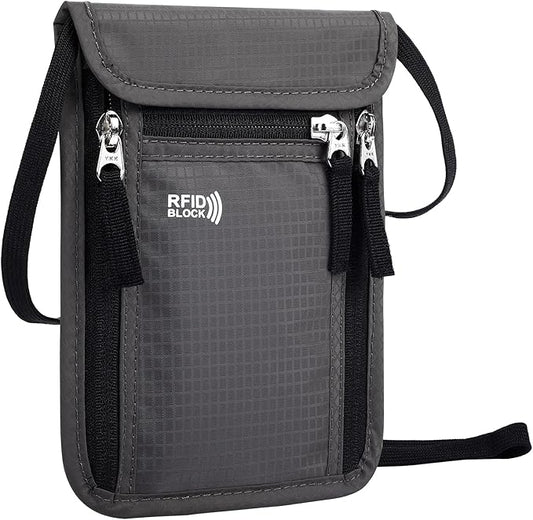 Travel Pouch Neck Wallet Family Passport Holder Organizer Case with RFID Blocking