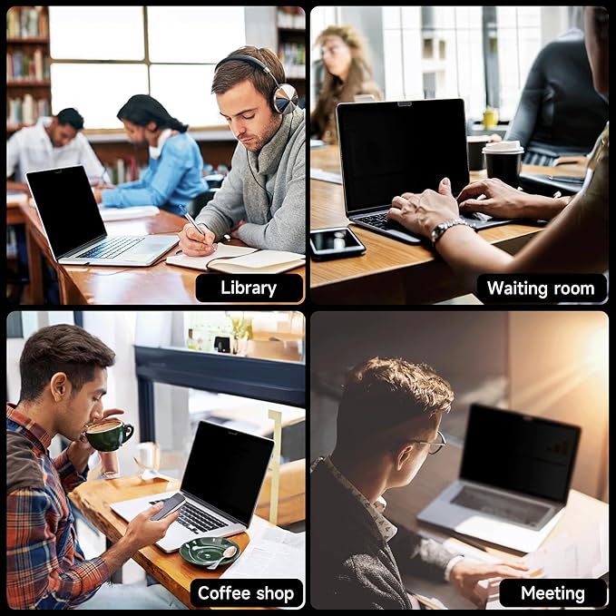 IPROKKO 360° Privacy Screen MacBook Pro 14 inch (2021-2025, M1, M2, M3, M4, M5, Pro, Max), Removable Matte Anti Glare Blue Light 14" Mac Scratch Resistant Laptop Screen Protector Filter