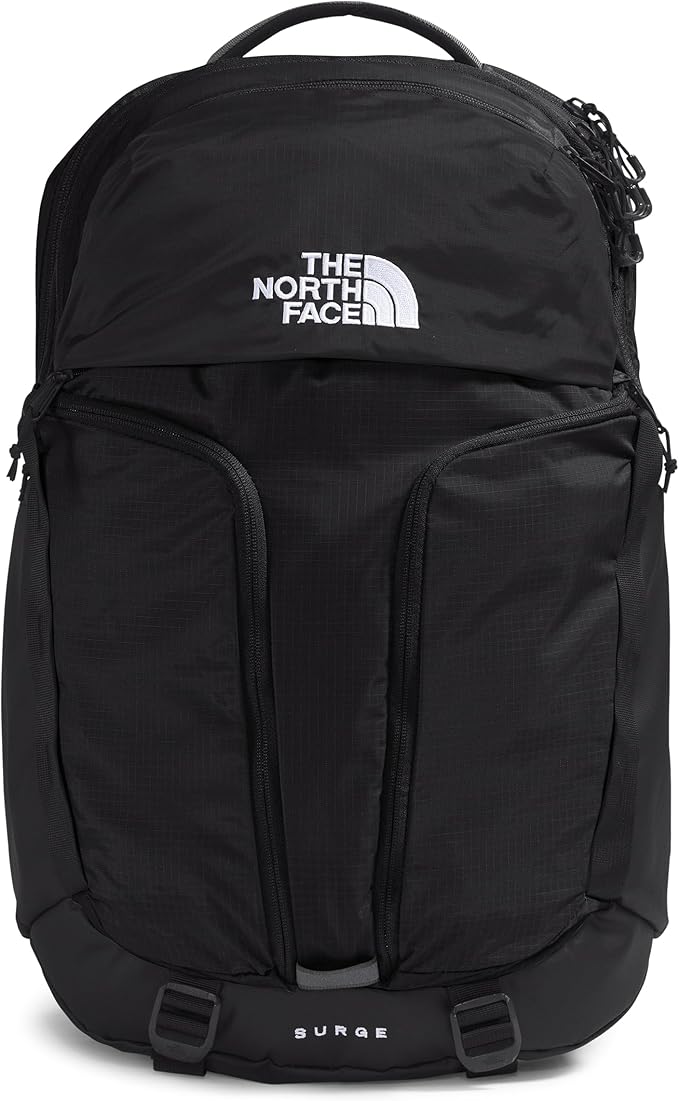 THE NORTH FACE Surge Commuter Laptop Backpack | Daypack with Water Repellent Finish, 16" Laptop Sleeve, Reflective Details, TNF Black/TNF Black-NPF, One Size
