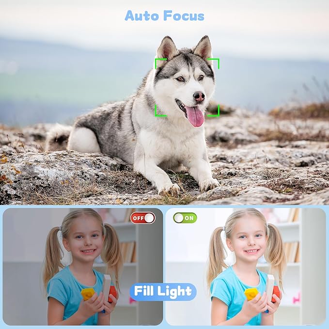 Dual Screen 5K Digital Camera for Vlogging with Fill Light - 80MP, 16X Zoom, WiFi, YouTube/Blogging, Includes 32GB Card & 2 Batteries (X9-Black)