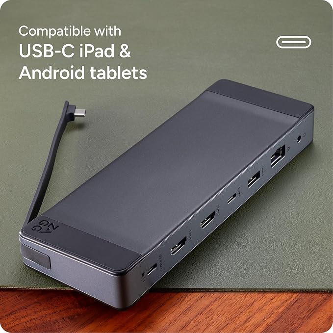 ZAGG 9-Port Hub – 2 USB-C, 2 HDMI (4K 60Hz), 1 USB-A (10Gbps), Ethernet, Audio Jack, SD & MicroSD Card Readers - Multi-Device Connectivity for iPadOS, ChromeOS, Android, Windows