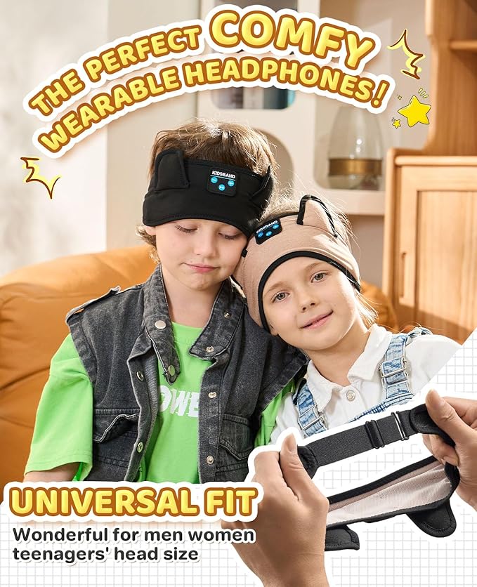 Kids Headphones Headband - Foldable with Adjustable Headband, 3.5 MM Jack for Online Learning, Plane, Travel, Tablet, iPad, Computer
