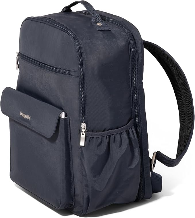 Baggallini Everyday Laptop Backpack - 11x15.5 Lightweight Water-Repellent Nylon Travel Bag w/Padded Laptop Sleeve & RFID