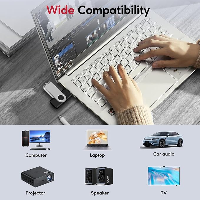 AreTop Bulk Flash Drive 512MB 20 Pack, USB2.0 USB Stick Pen Drive Memory Stick Swivel Thumb Drives Bulk USB(20Pcs 512MB, Black)