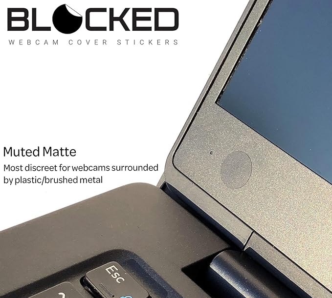 BLOCKED Stackable Webcam/Camera Vinyl Covers | 57 Low-Tack Restickable Webcam Sticker | 3-Sizes | Black 57-Pack (Muted Matte)