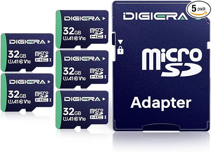 32GB CT100 microSDHC UHS-I Memory Card with Adapter - up to 100MB/s, C10, U1, V10, Full HD, A1, Micro SD Card for Smartphones, Tablets, Cameras, Gaming Consoles, and Drones (5 Pack)